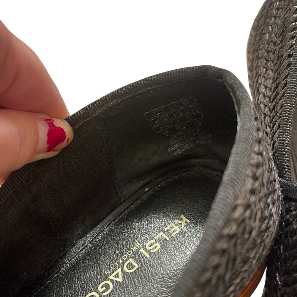 KELSI DAGGER Womans 6 Stanton Woven Straw Loafers Pointed Toe Slip On Black Gray - Picture 9 of 10